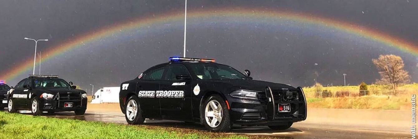 Cruiser Under Rainbow