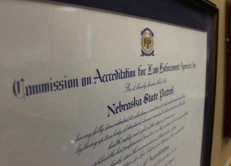 certificate of accreditation for the Nebraska State Patrol